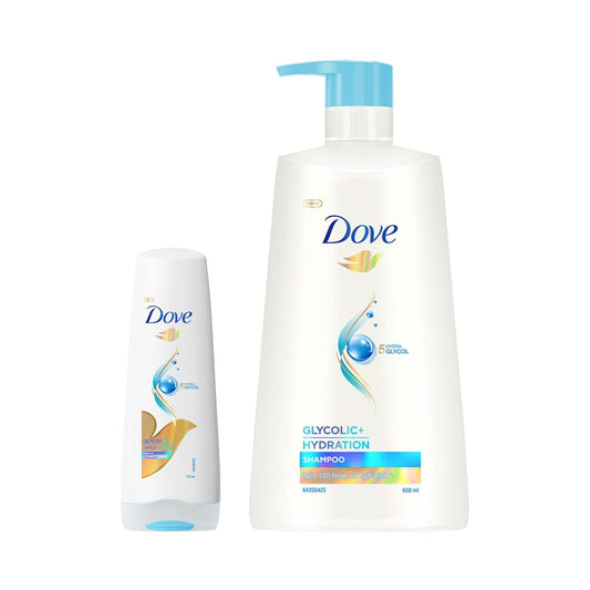 Dove Glycolic Hydration Combo - Shampoo (650 ml) + Conditioner (175 ml)