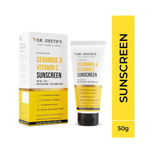 Dr. Sheth's Ceramide & Vitamin C Sunscreen SPF 50+ PA+++ (50g)