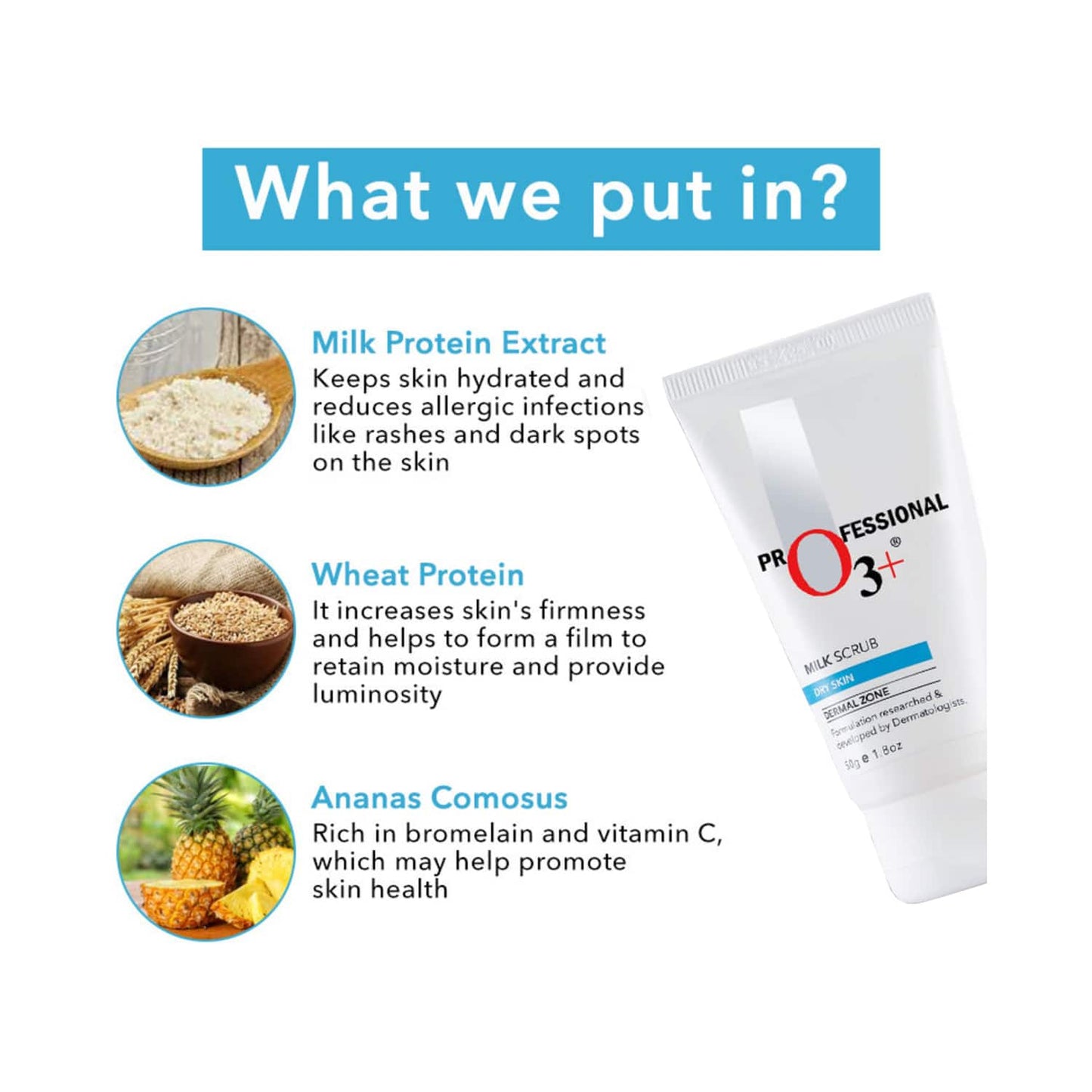 O3+ Exfoliation & Nourished Milk Scrub (50g)