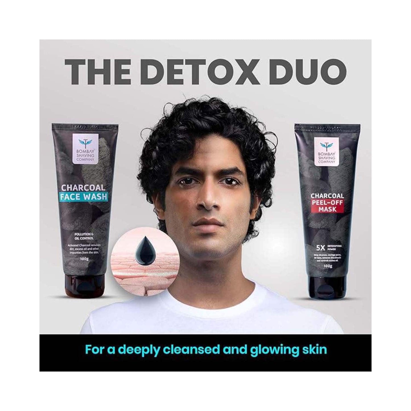 Bombay Shaving Company Charcoal Face Wash and Peel Of Mask Combo (2 Pcs)