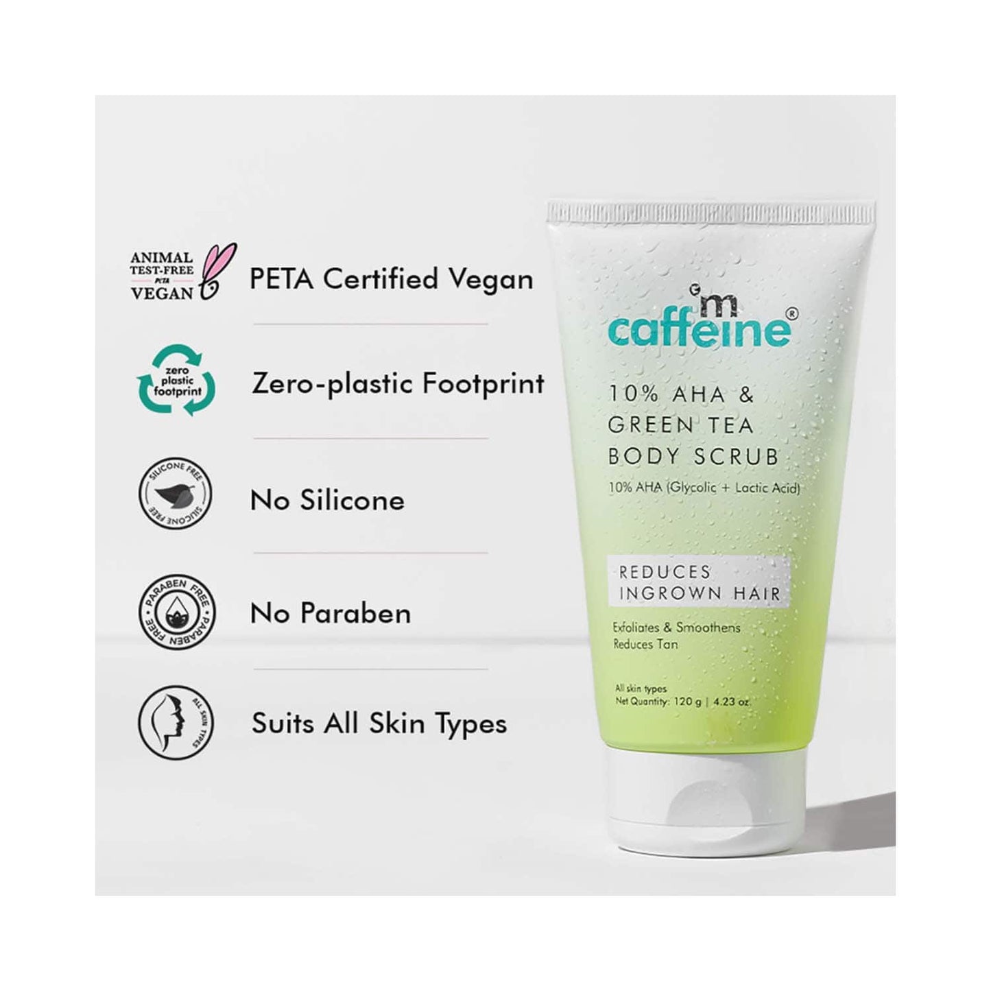 mCaffeine 10% Aha & Green Tea Body Scrub (120g)