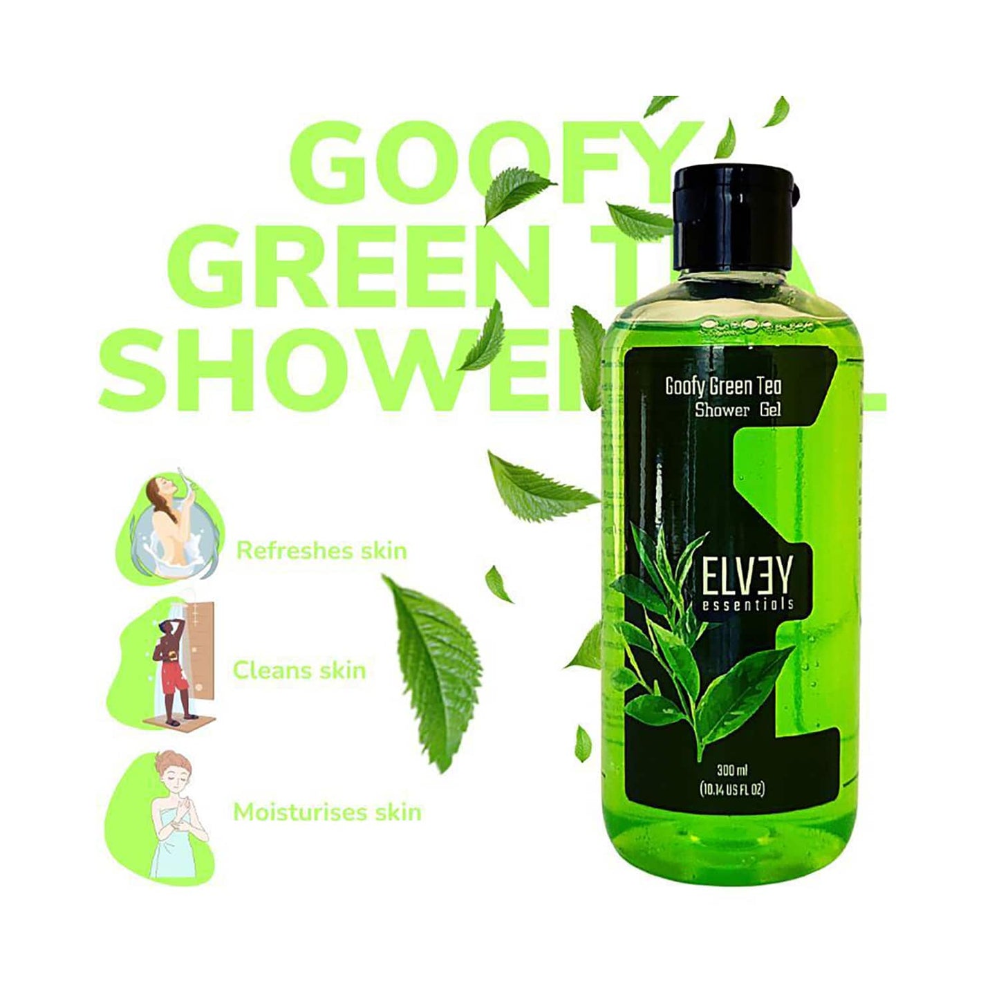 Elvey Essentials Goofy Green Tea Shower Gel (300ml)