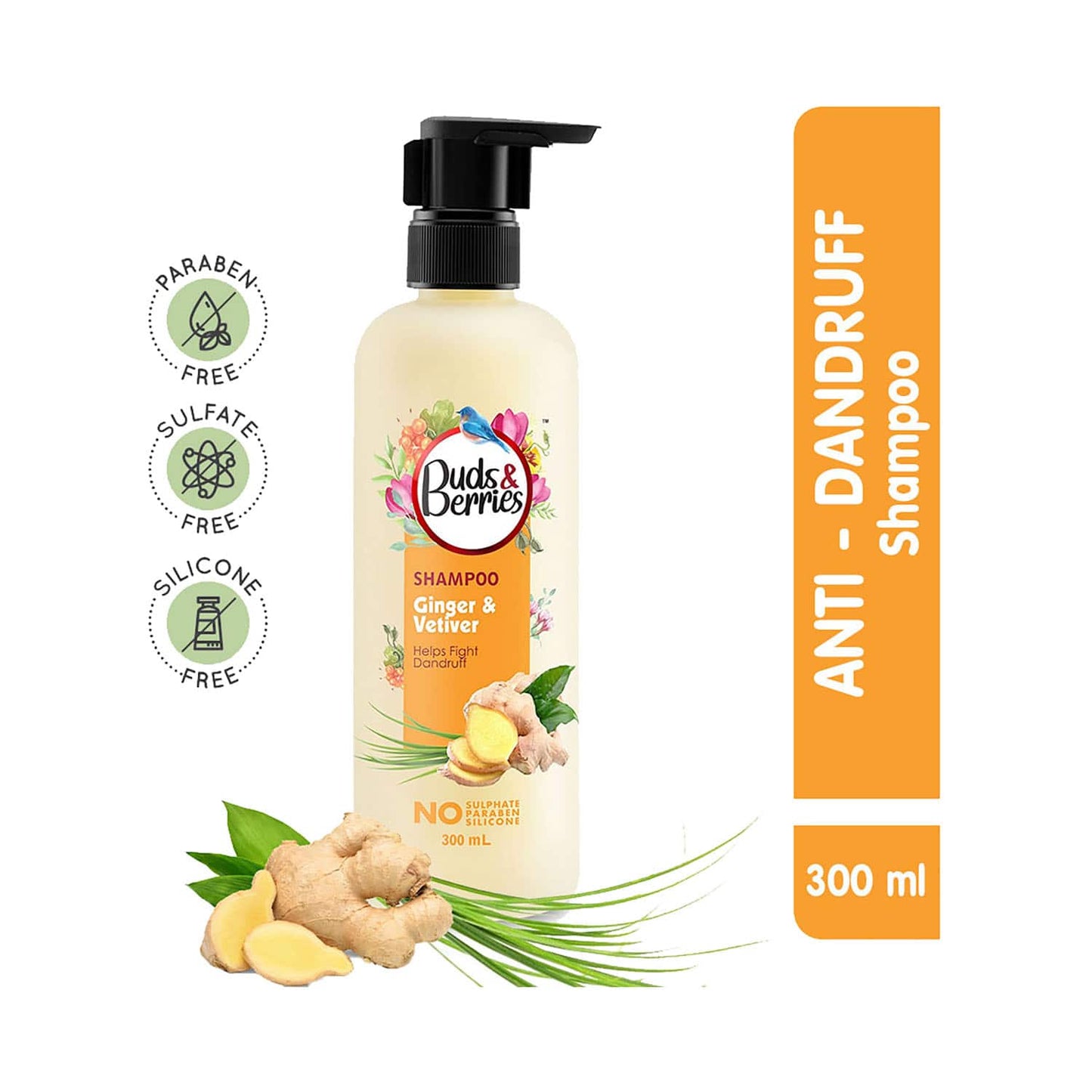 Buds & Berries Ginger And Vetiver Shampoo (300ml)