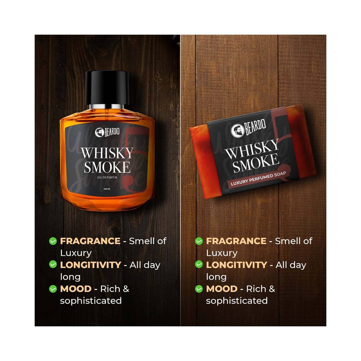 Beardo Men Whisky Smoke Perfumed Luxury Soap (75g)