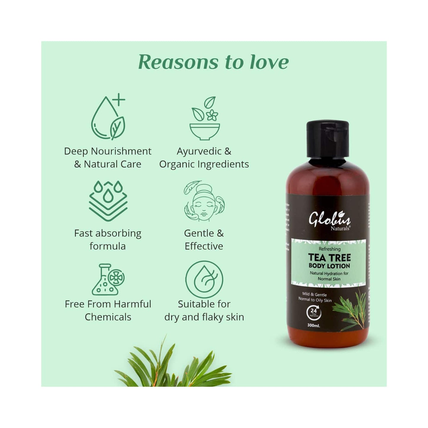 Globus Naturals Refreshing Tea Tree Body Lotion (300ml)