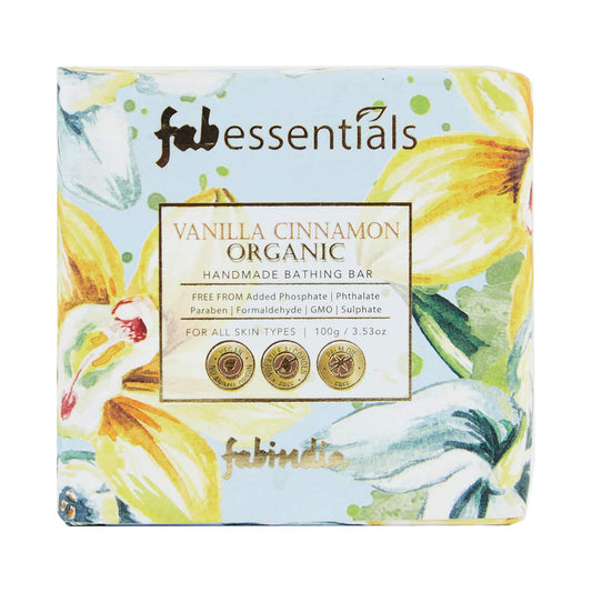 Fabessentials by Fabindia Vanilla Cinnamon Handmade Bathing Bar 100% Organic With Coconut Oil (100g)