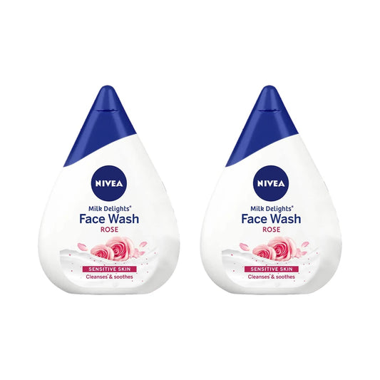 Nivea Milk Delight Facewash Rose Sensitive Skin (100 ml) (Pack Of 2) Combo