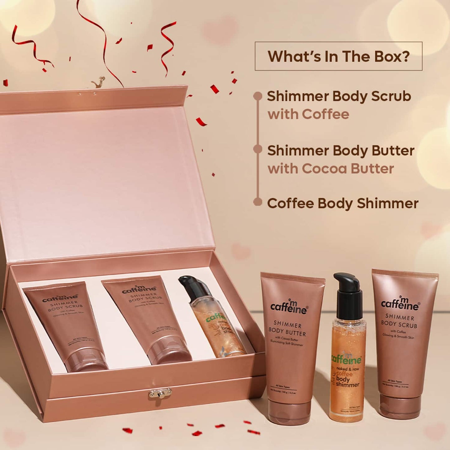 mCaffeine Shimmer & Glow Body Gift Kit - (2 Pcs)