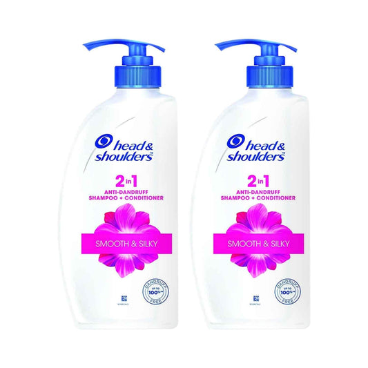 Head & Shoulders Smooth & Silky Anti Dandruff Shampoo + Conditioner For Women & Men Combo