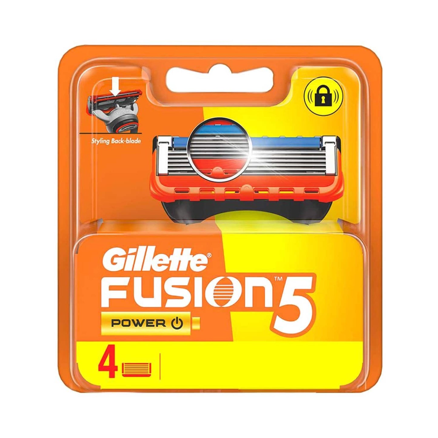 Gillette Fusion Power Blades for Men with Styling Back Blade (4Pcs)