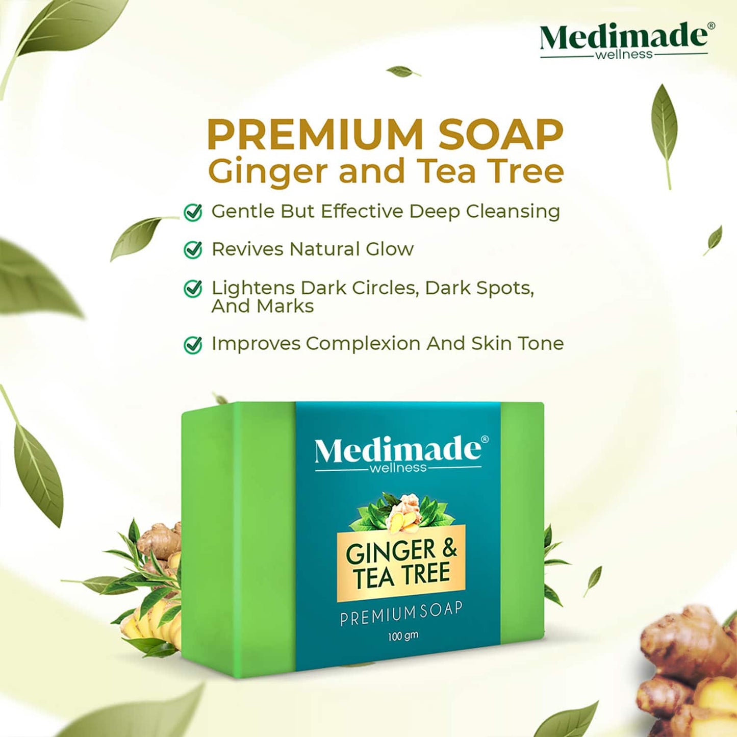 Medimade Ginger & Tea Tree Premium Soap (100g)