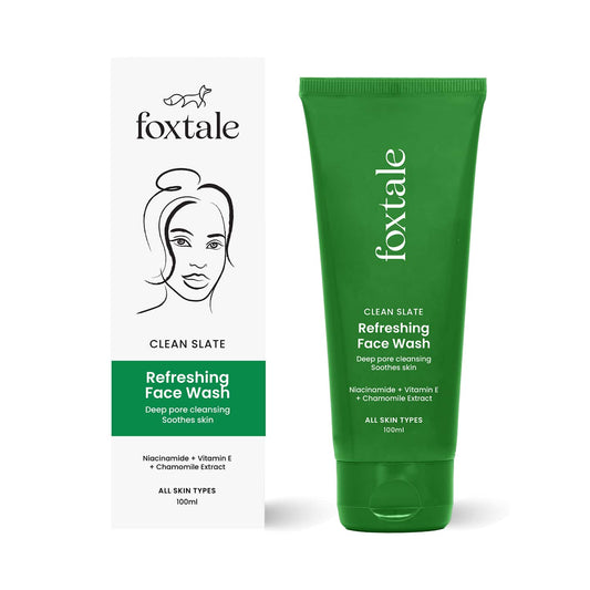 Foxtale Refreshing Face Wash for Deep Cleansing with Niacinamide, Hydrates & Brightens (100ml)