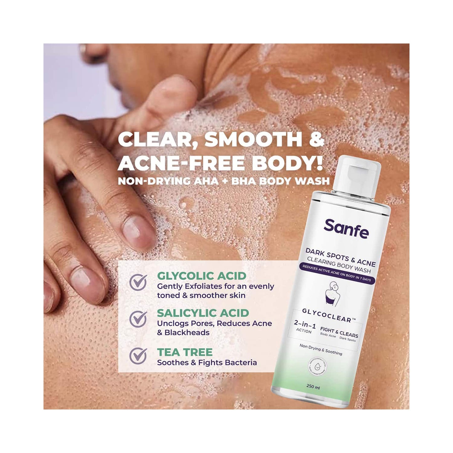 Sanfe Dark Spots and Acne Clearing Body Wash (250ml)