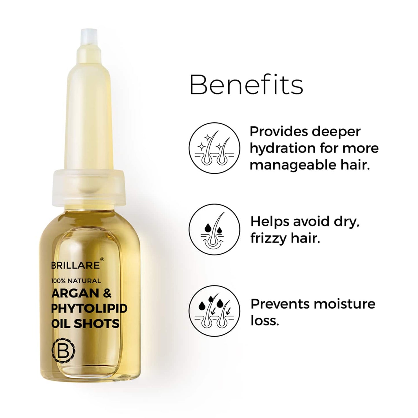 Brillare Argan & Phytolipid Oil Shots For Dry, Frizzy Hair (48ml)