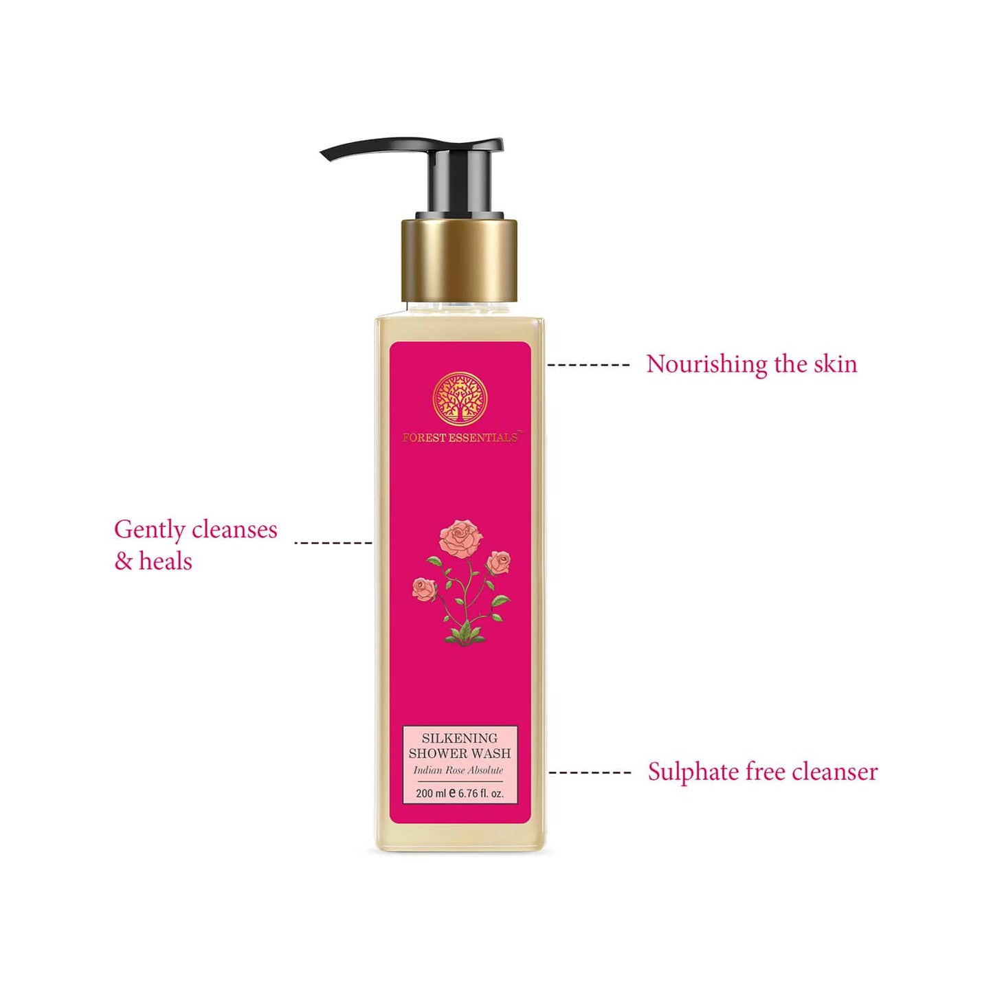 Forest Essentials Indian Rose Absolute Silkening Shower Wash (200ml)