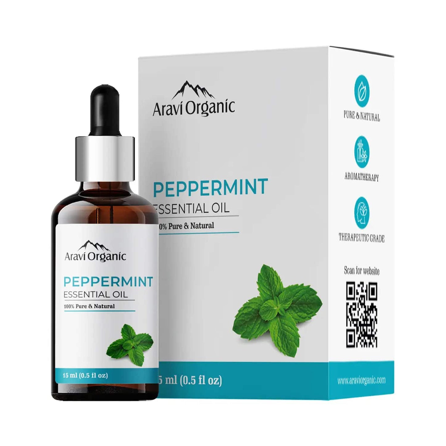 Aravi Organic Peppermint Essential Oil (15ml)