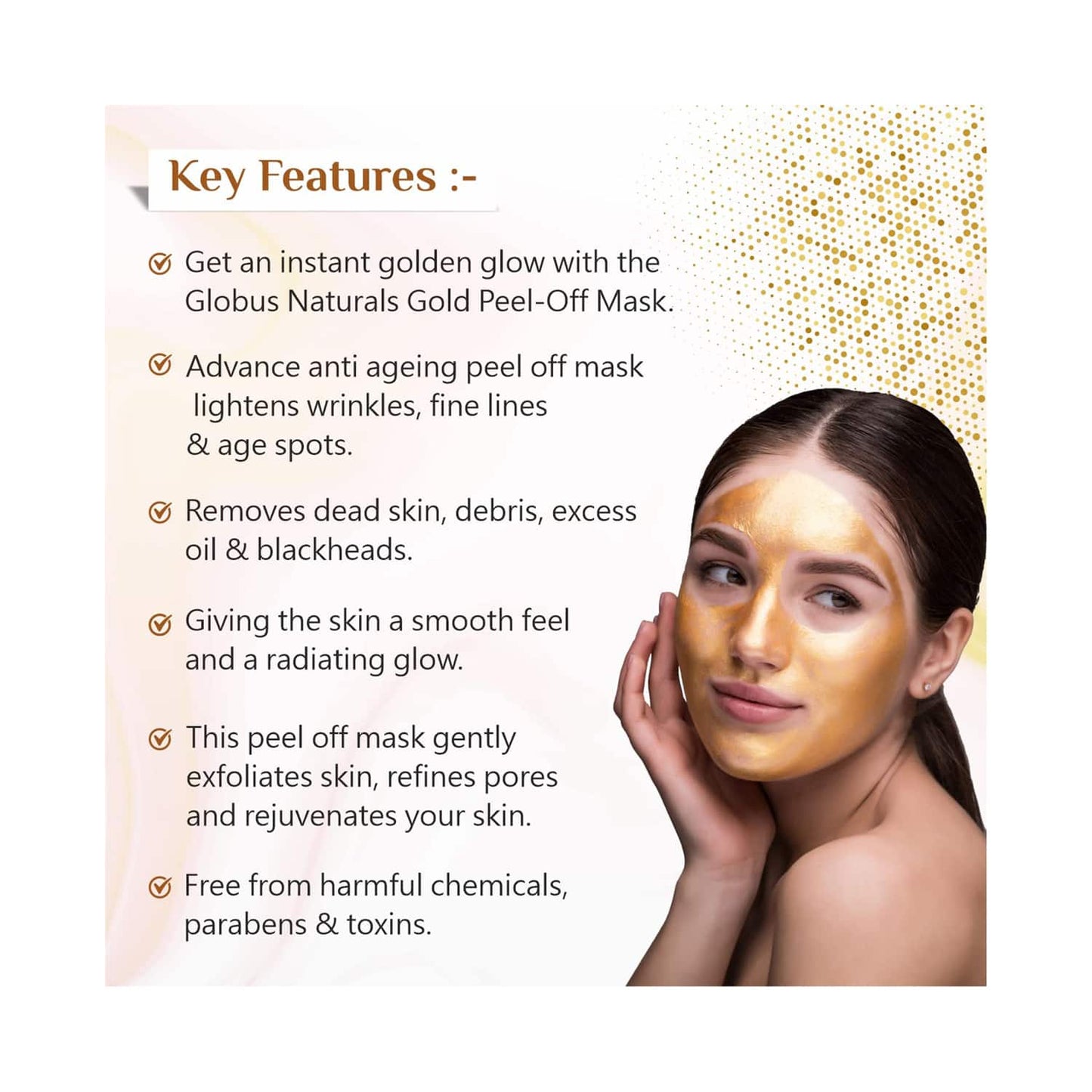 Globus Remedies Gold Peel Off Mask (100g)