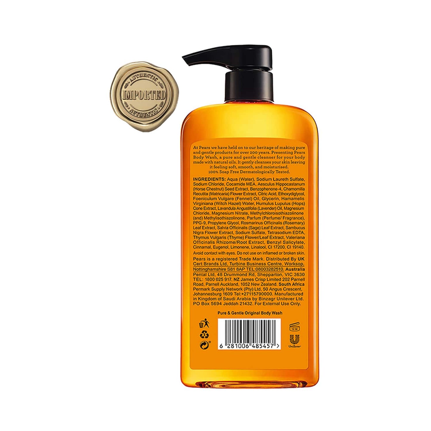 Pears Pure & Gentle Original Body Wash (500ml)