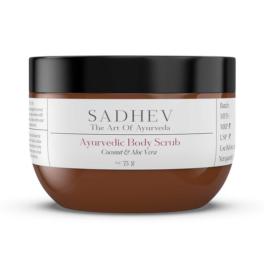 Sadhev Natural and Ayurvedic Coconut and Aloe Vera Body Scrub (75 g)