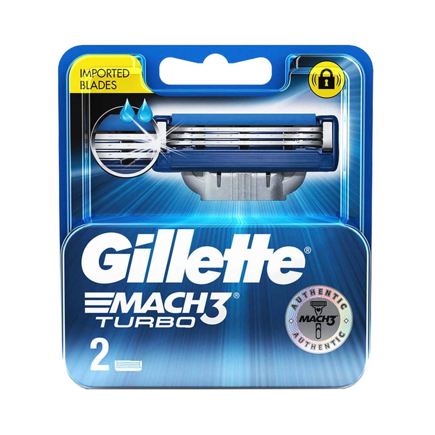 Gillette Mach 3 Turbo Manual Shaving Razor Blades Cartridge (2Pcs)