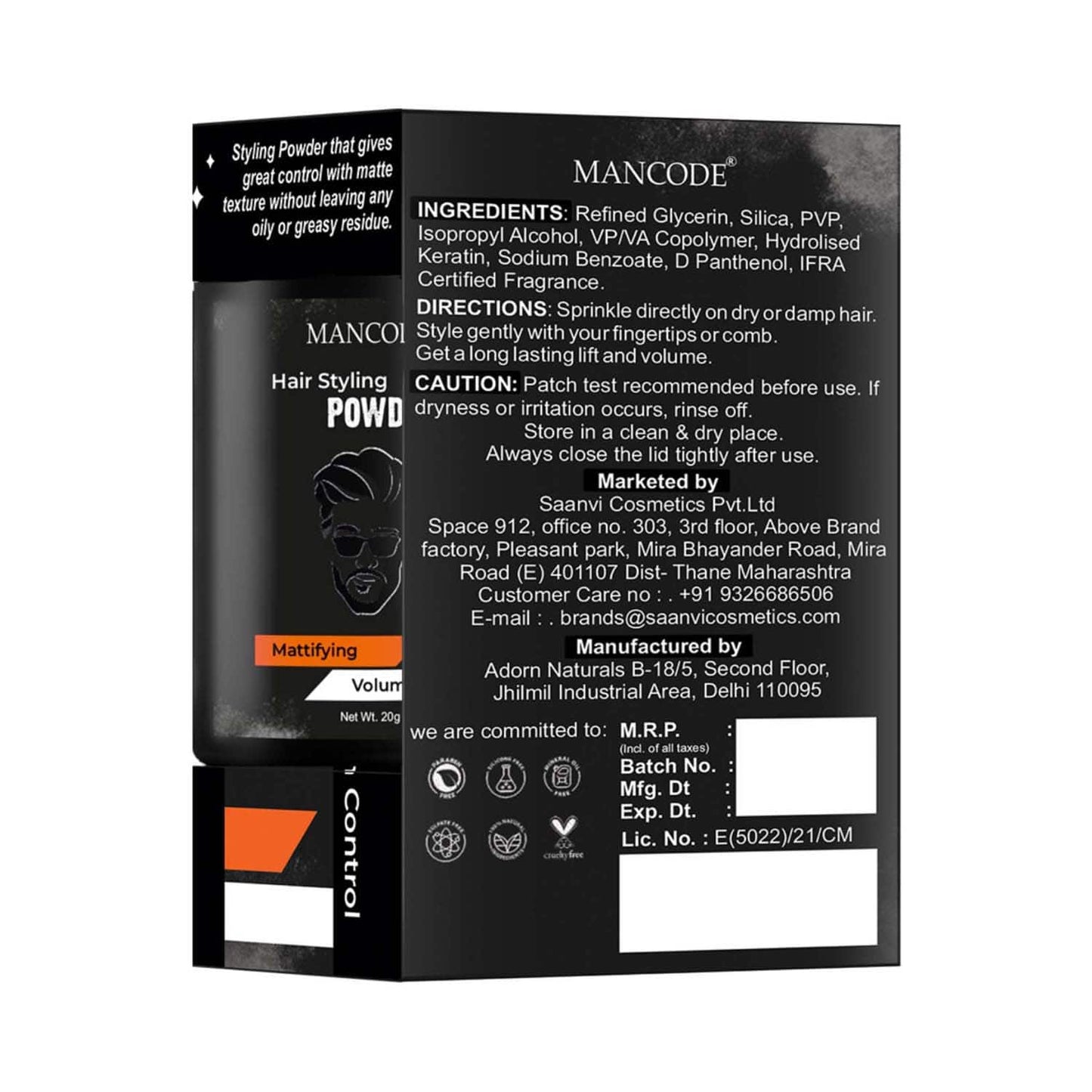 Mancode Hair Styling Powder For Men (20 g)