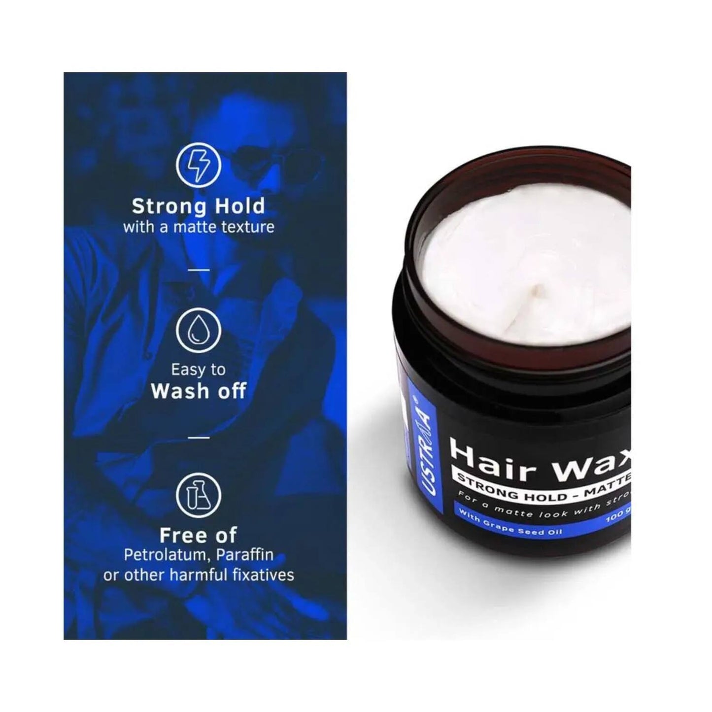 Ustraa Matte Look Strong Hold Hair Wax - (100g)