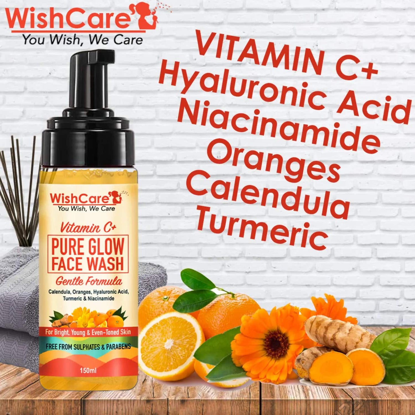 WishCare Vitamin C+ Pure Glow Face Wash (150ml)