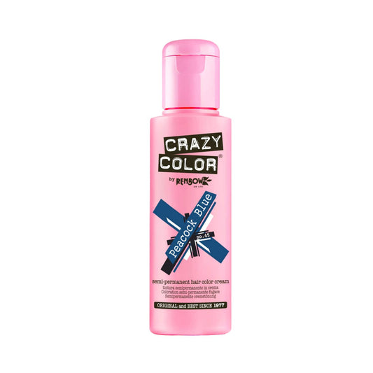 Crazy Color Semi Permanent Hair Color Cream - 45 Peacock Blue (100ml)