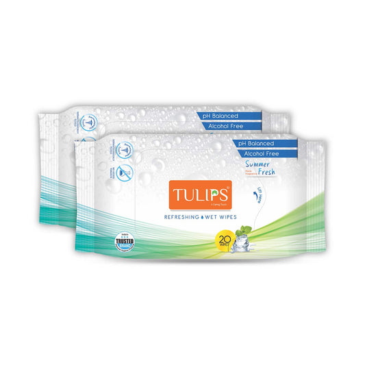 Tulips Refreshing Wet Wipes (Summer Fresh ) Combo - (Pack Of 2)