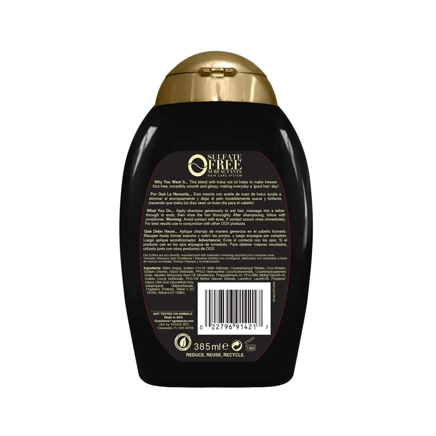 OGX Hydrate & Defrizz Kukui Oil Shampoo (385ml)