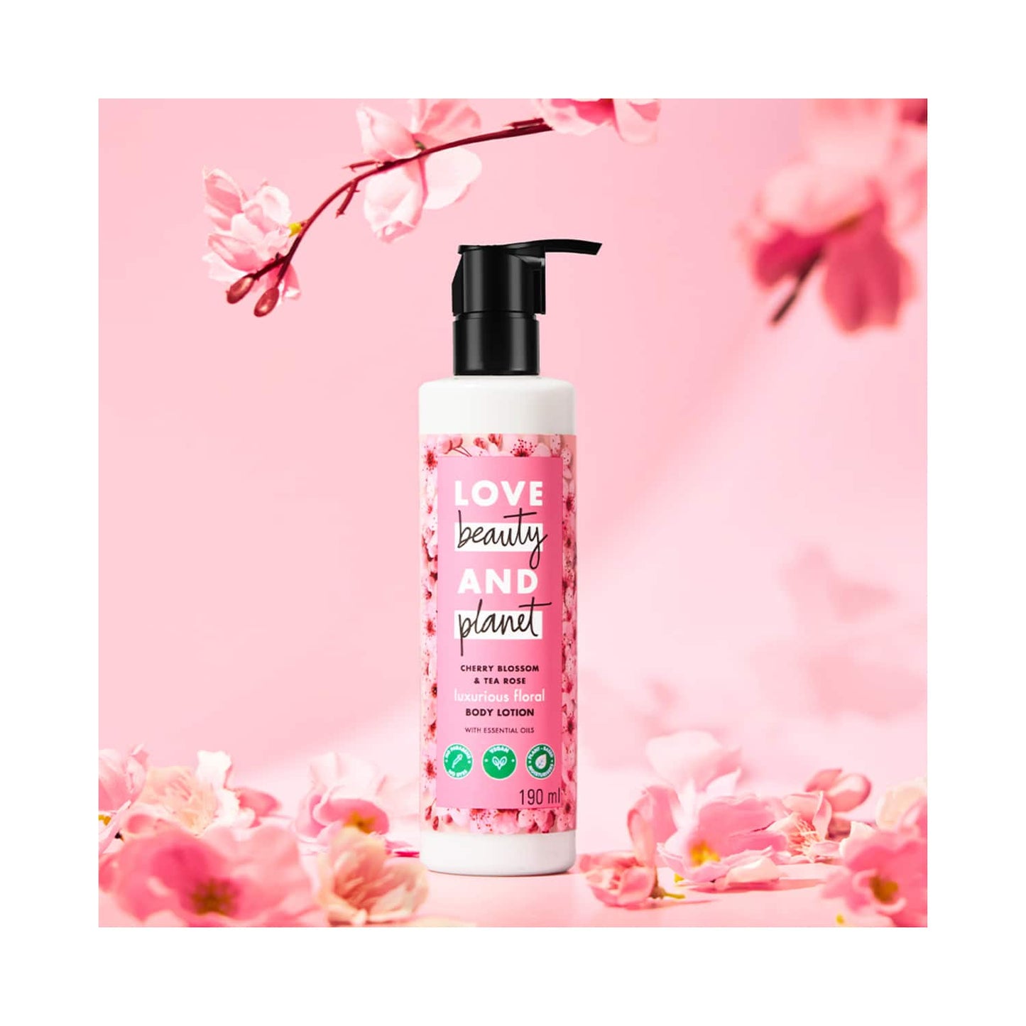 Love Beauty & Planet Cherry Blossom & Tea Rose Moisturising Body Lotion (190 ml)