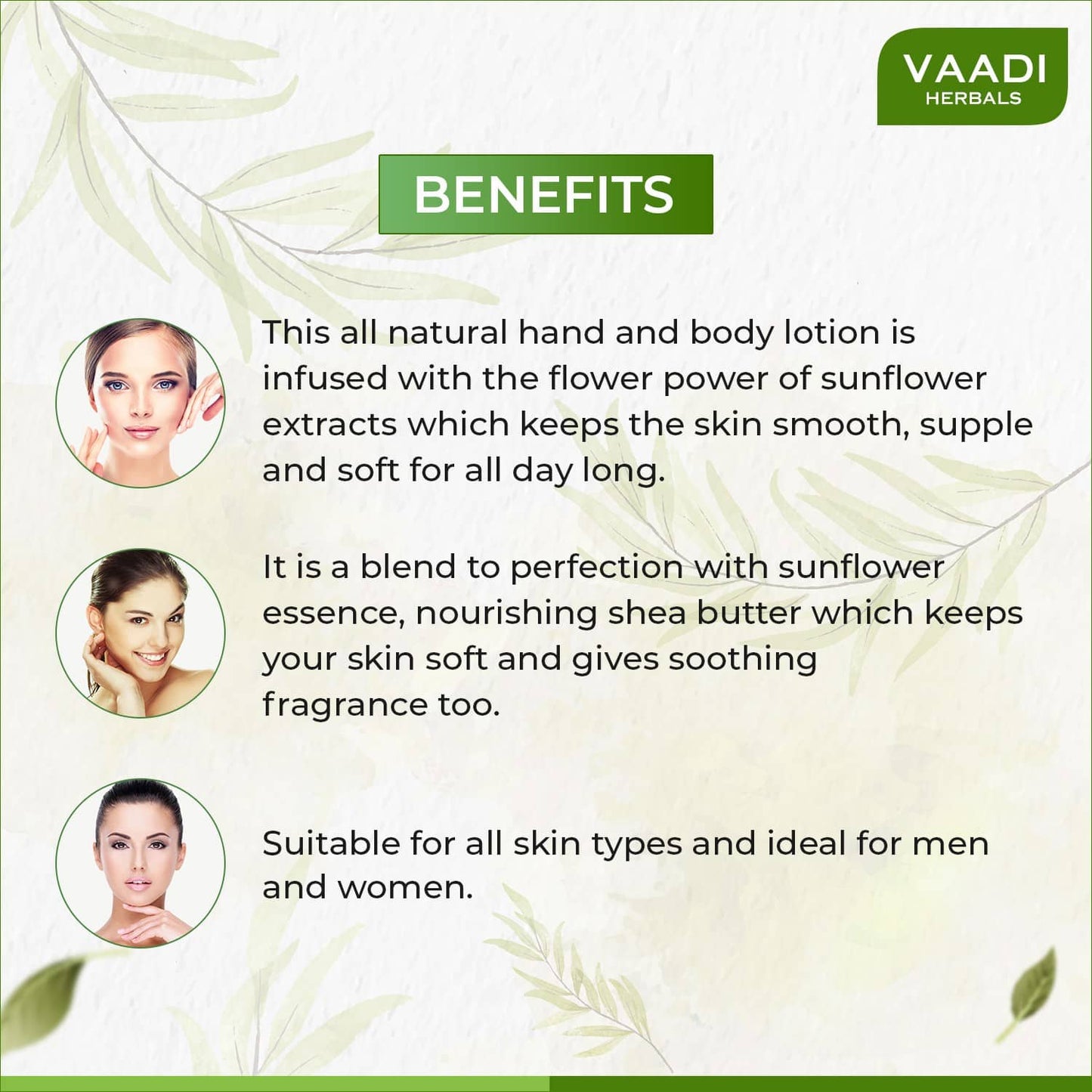 Vaadi Herbals Hand and Body Lotion With Sunflower Extract (110ml)