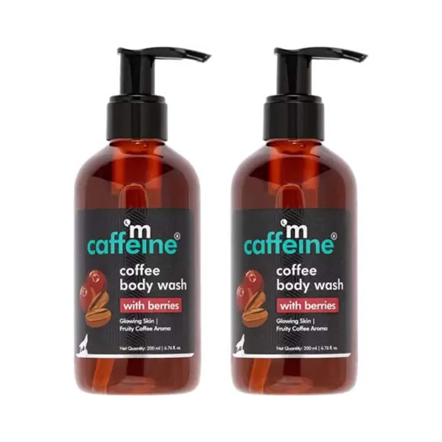 mCaffeine Vit C Berries Body Wash for Women & Men Glowing Skin Refreshing Fragrance Combo