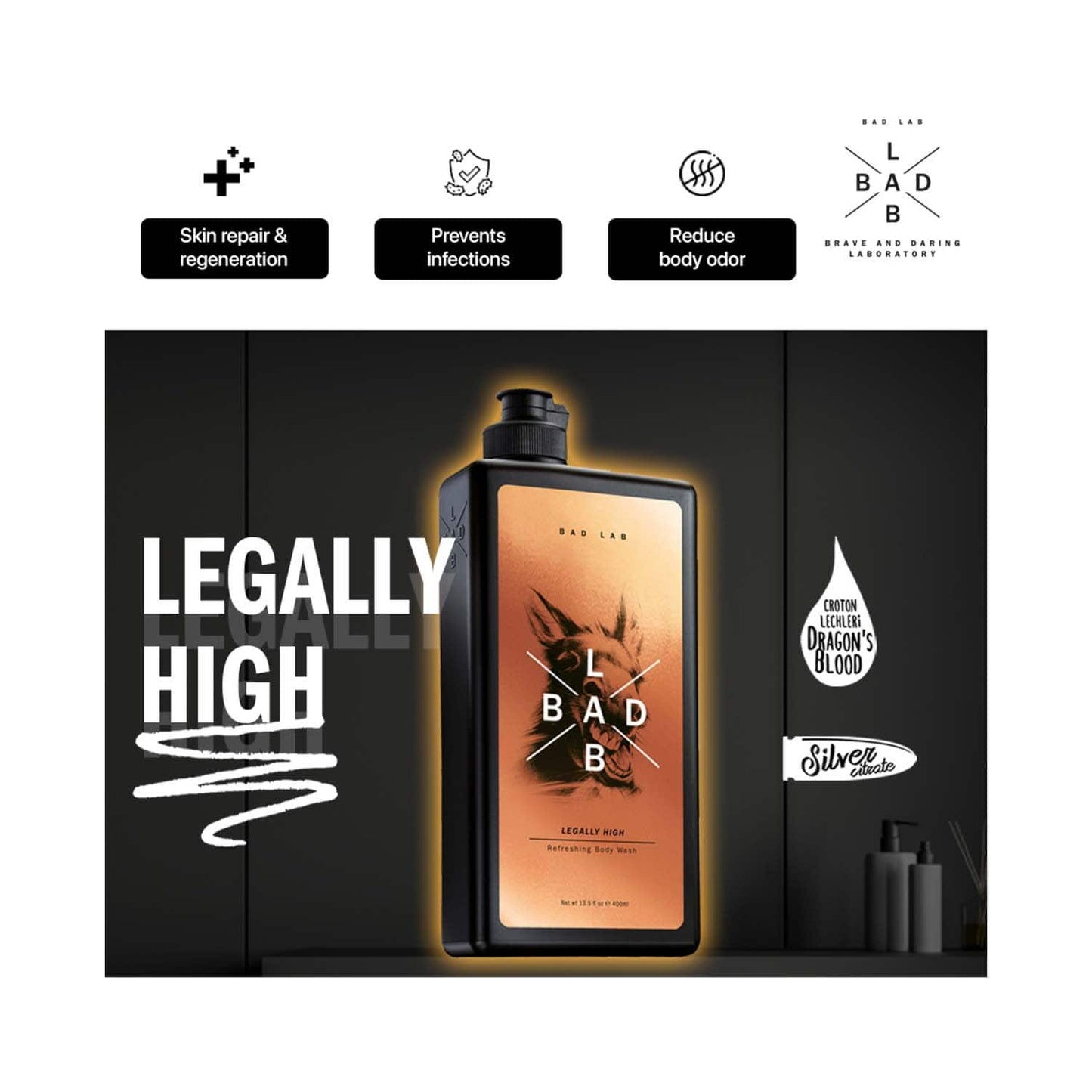 Bad Lab Legally High Refreshing Body Wash (400ml)