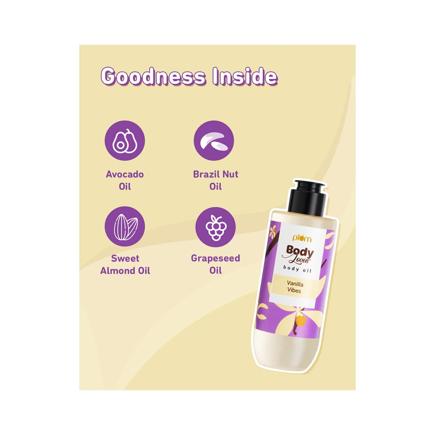 Plum BodyLovin' Vanilla Vibes Body Oil | Intense Moisture | Instant Glow | Non-Greasy (200ml)