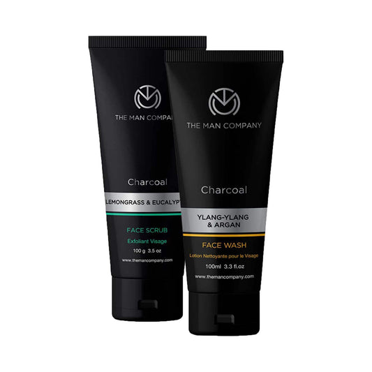 The Man Company De Tan Charcoal Face Scrub & Face Wash Combo (2Pcs)