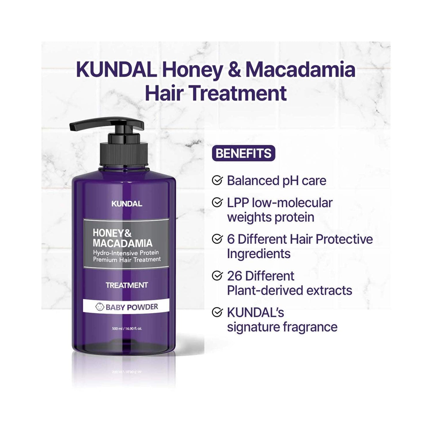 Kundal Pink Grapefruit Honey & Macadamia Hair Treatment (500ml)