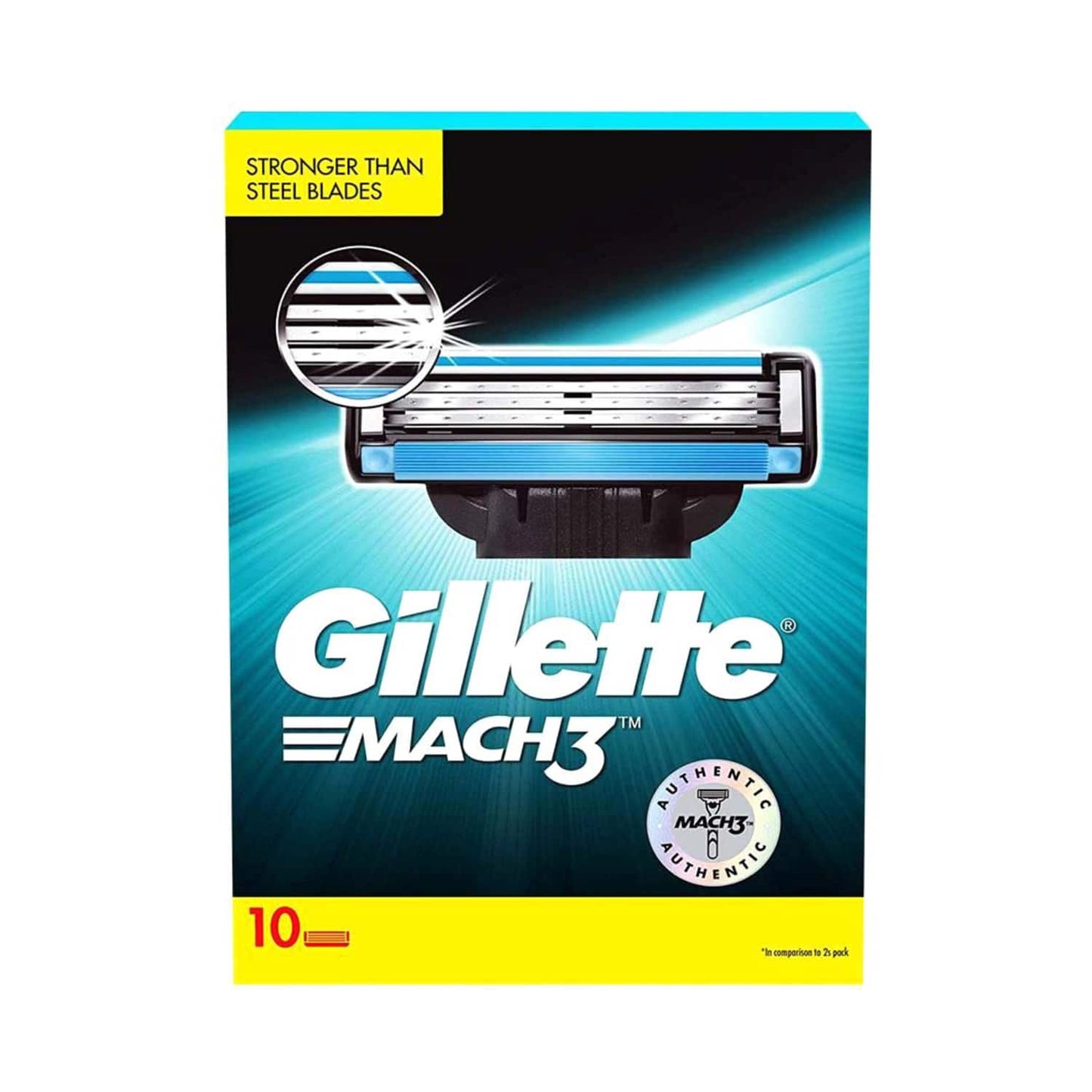 Gillette Mach 3 Bladed Shaving Cartridges Razor (10Pcs)