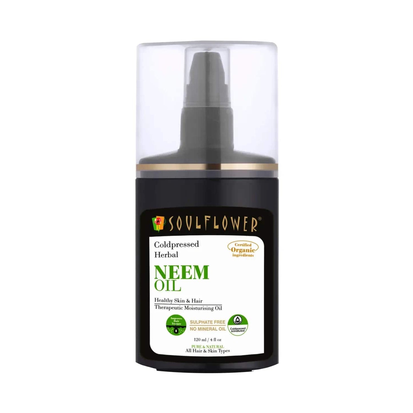 Soulflower Healthy Skin & Hair Moisturising Coldpressed Neem Oil - (120ml)