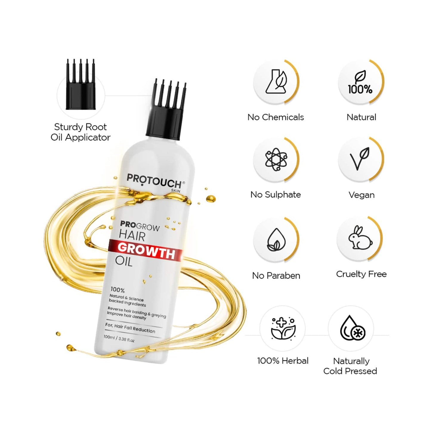 Protouch PROGROW Hair Growth Oil with Rosemary & Methi For Anti Hair Fall & Anti Dandruff