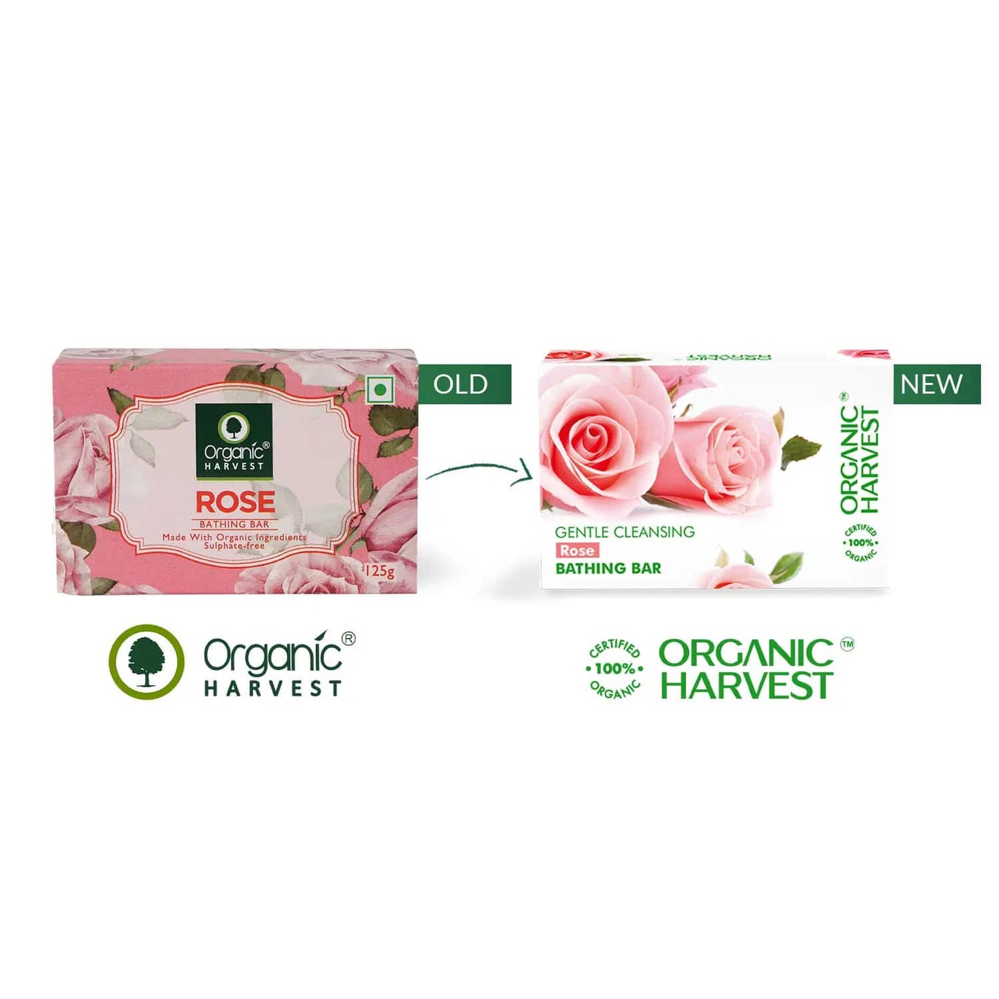 Organic Harvest Rose Bathing Bar (125g)