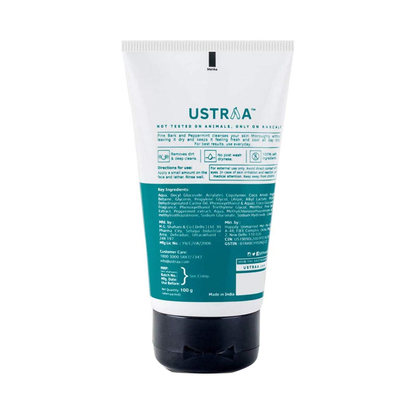 Ustraa Mint Cool Skin Face Wash (100g)