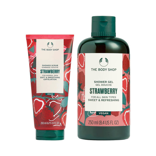 The Body Shop Strawberry Shower Gel & Shower Scrub Combo