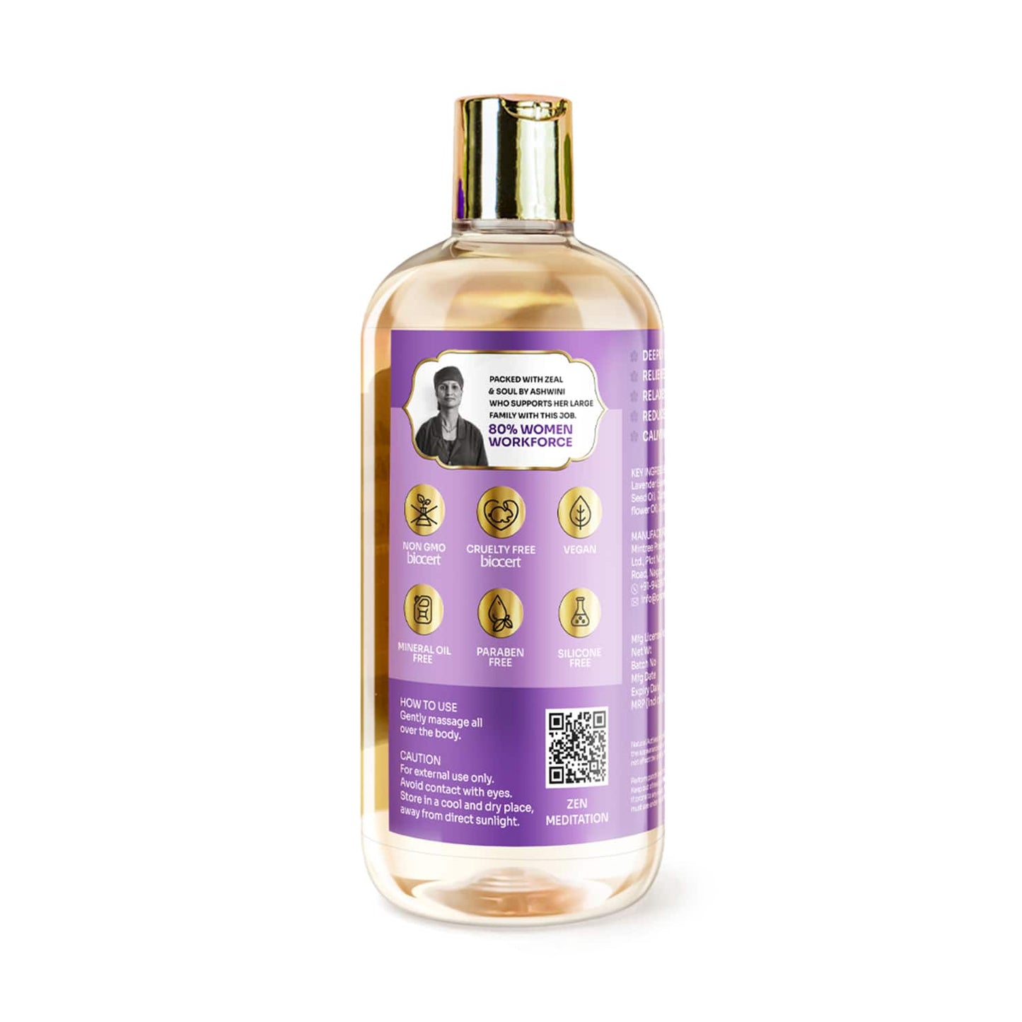 Vedic Valley Lavender Stress Relieving Natural Body Massage Oil - (300ml)