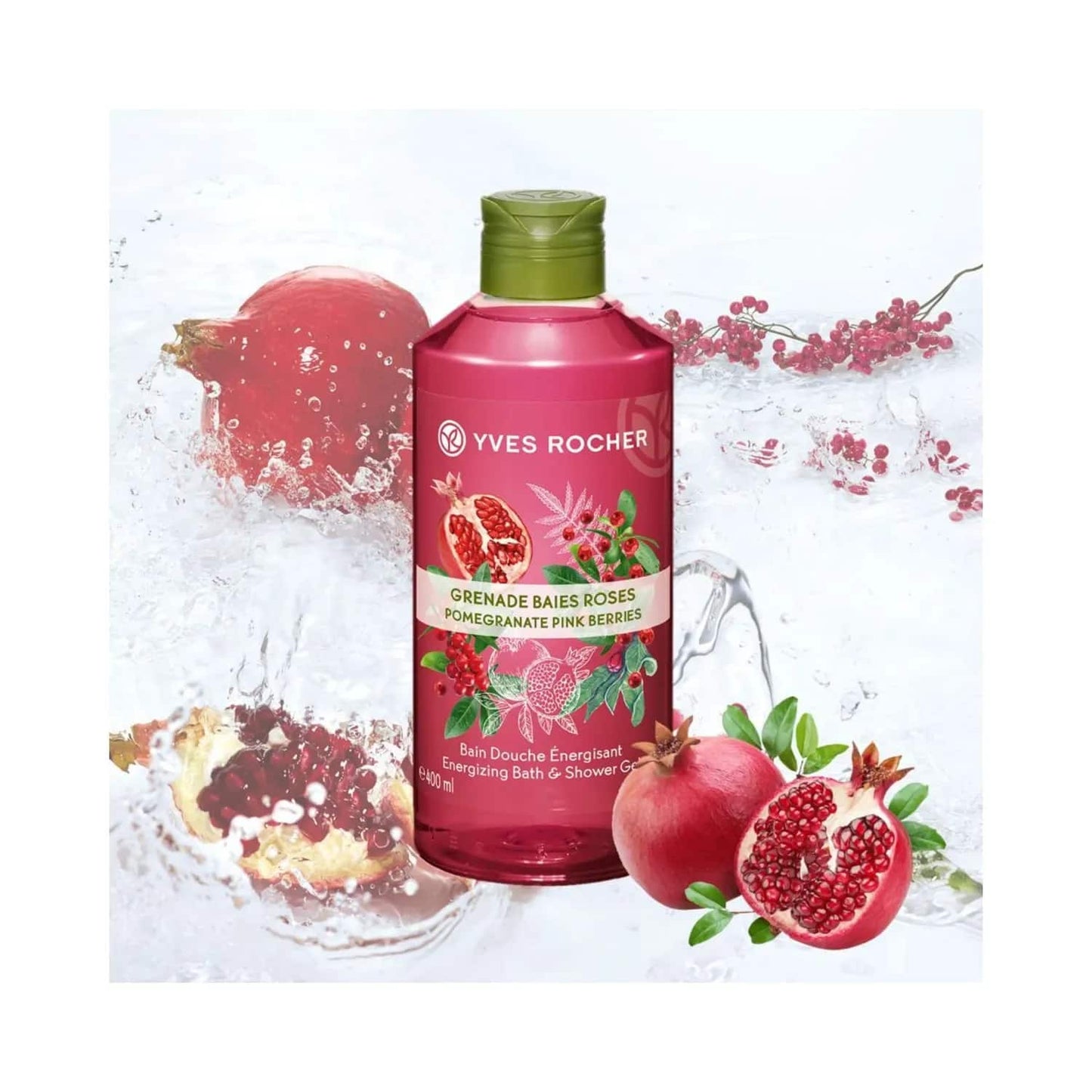 Yves Rocher Pomegranate Pink Berries Energizing Bath & Shower Gel 400 ml