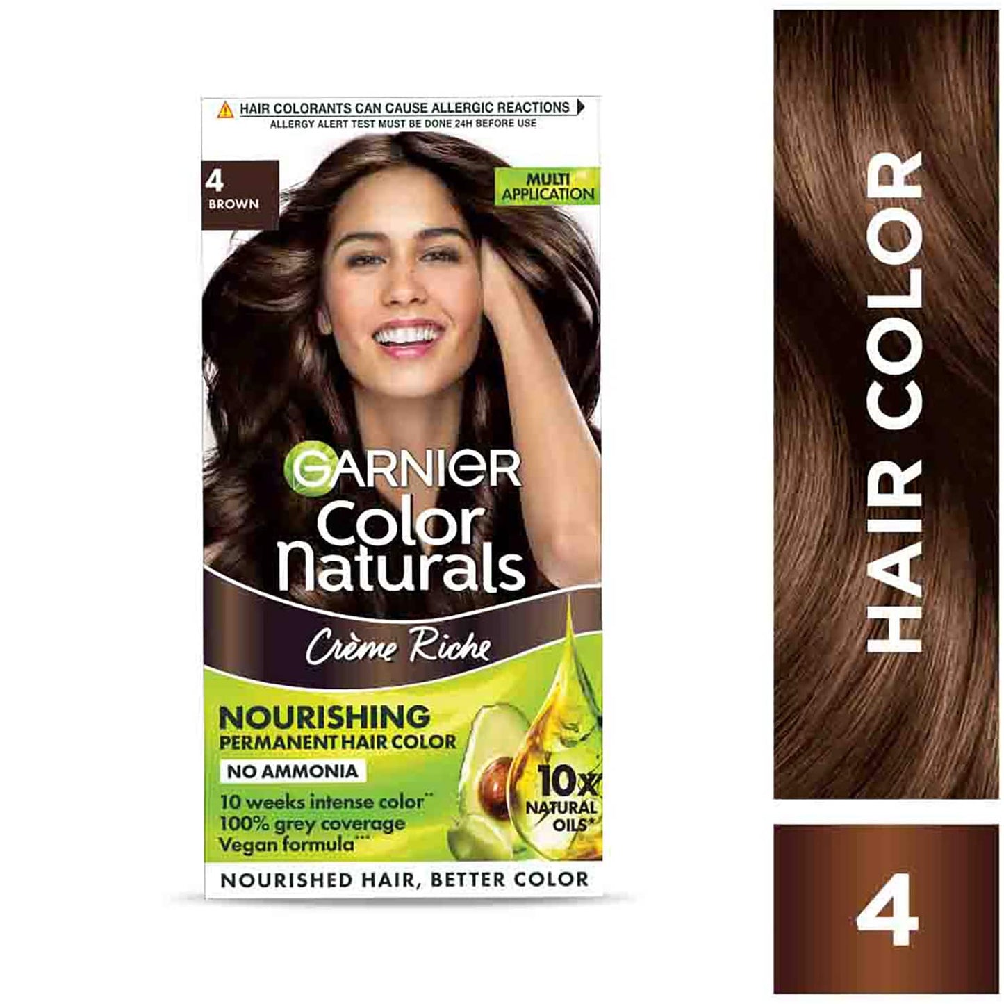 Garnier Color Naturals Creme Riche Hair Color - 4 Brown (70ml+60g)