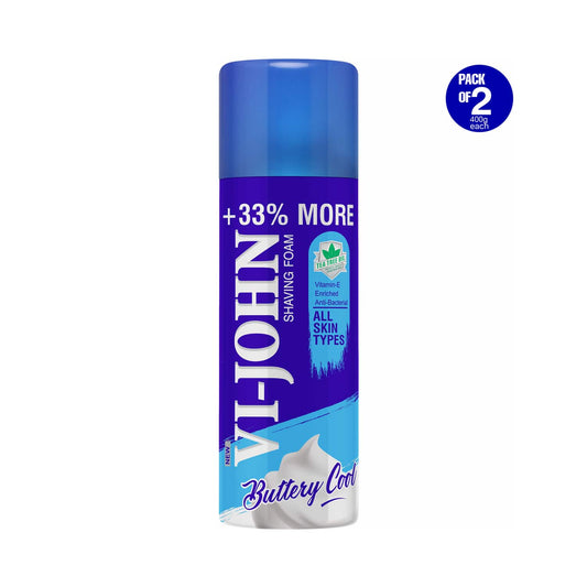 VI-JOHN Shaving Foam All Skin Type with Vitmin E (Pack Of 2)