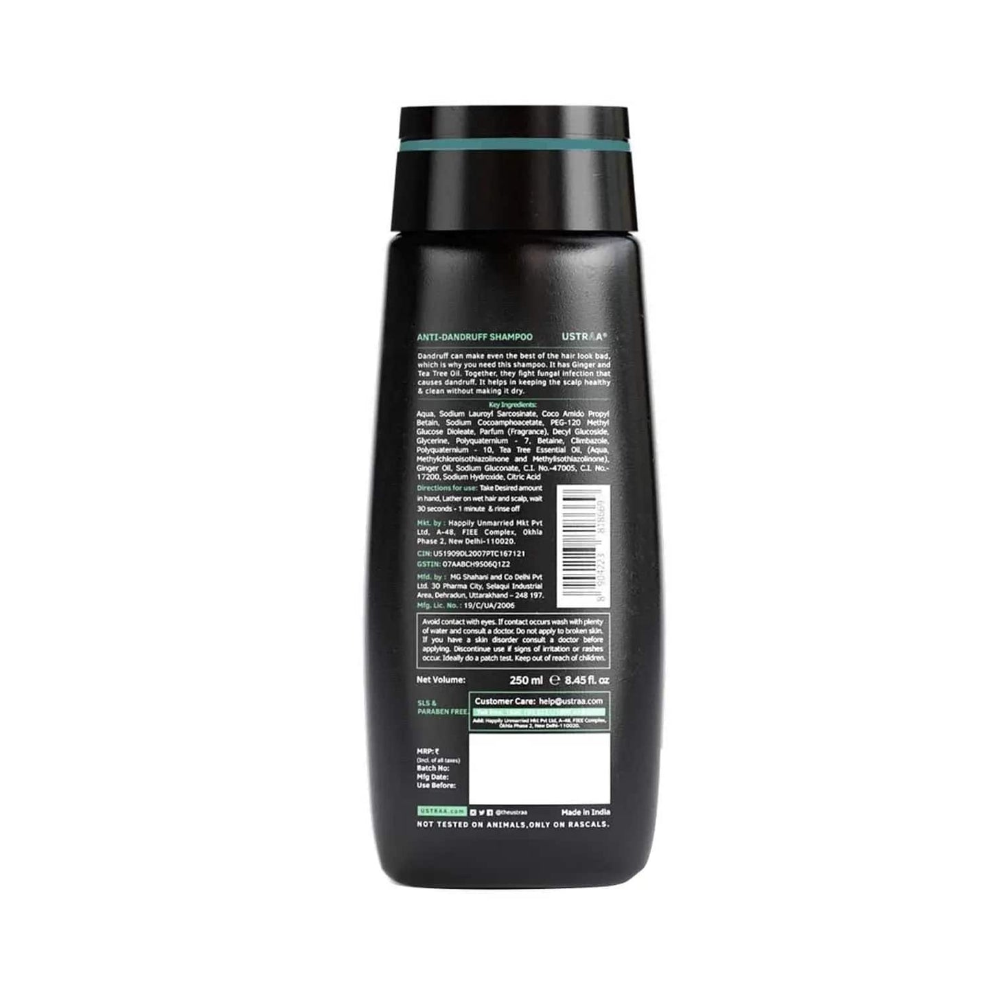 Ustraa Anti Dandruff Ginger & Tea-Tree Hair Shampoo (250ml)