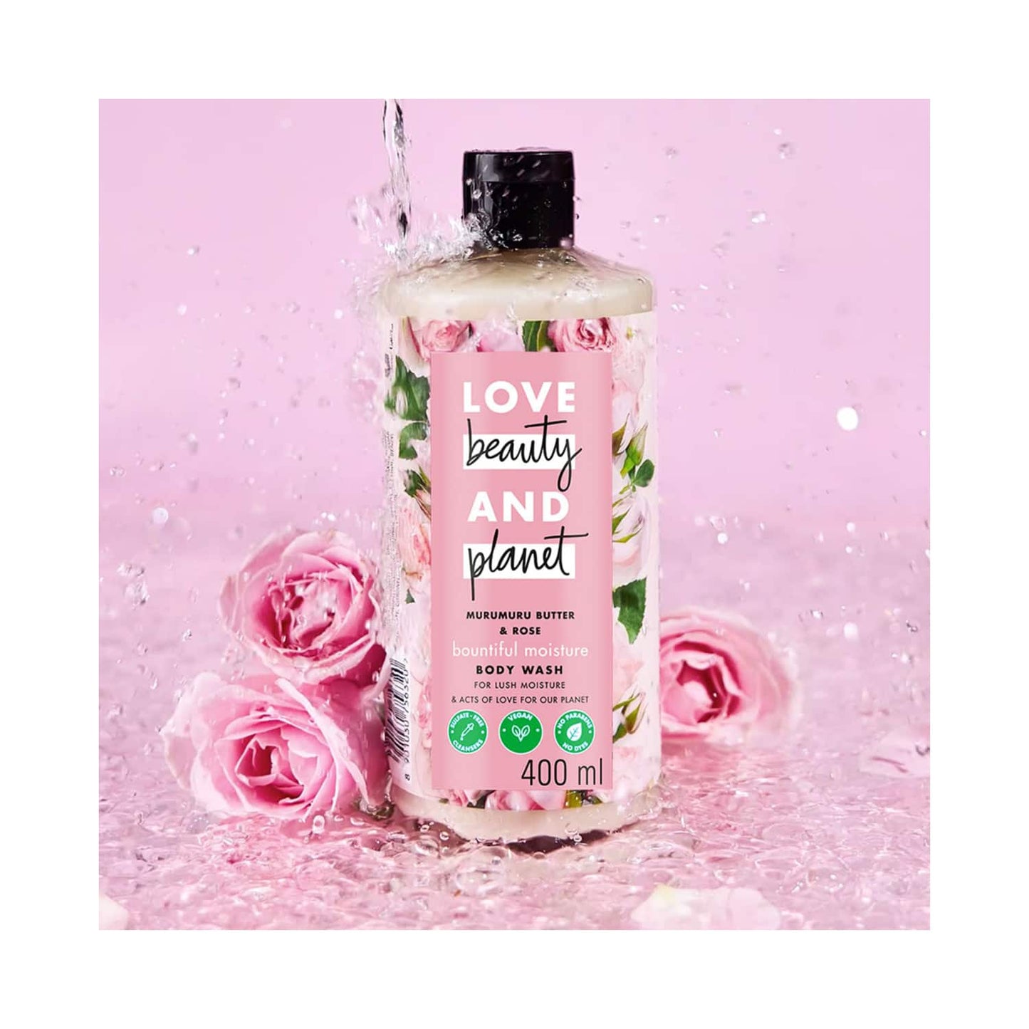 Love Beauty & Planet Murumuru Butter and Rose Moisturising Creme Body Wash (400 ml)