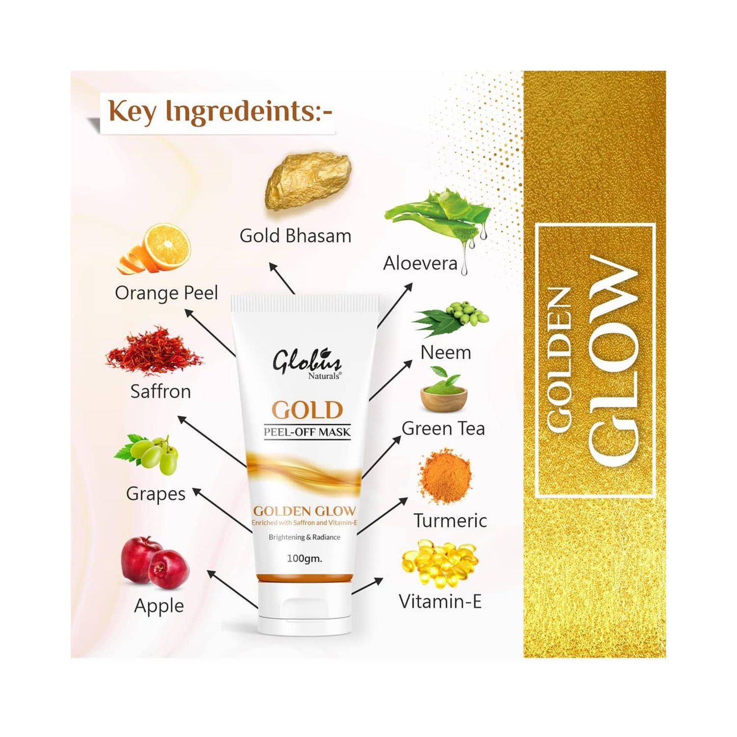 Globus Remedies Gold Peel Off Mask (100g)